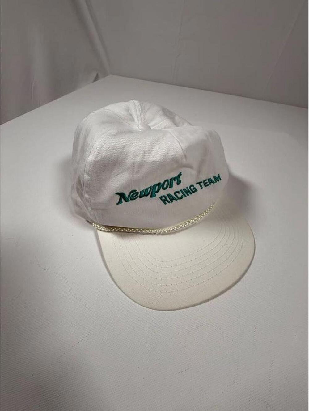 Vintage Newport Racing Team White Cotton Baseball Cap Hat